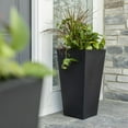 thumbnail image 4 of Step2 Tremont Onyx Black Square Plastic Tapered Indoor and Outdoor Tall Planter, 4 of 9
