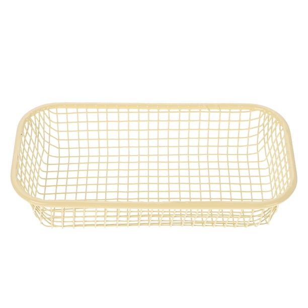 Cesta pequeña de alambre de metal para organizar cesta de almacenamiento decorativa para escritorio, cocina, baño, pequeña cesta de alambre de hierro para utensilios y suministros de oficina