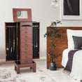Costway Wooden Jewelry Mirror Armoire Storage Box Chest Stand
