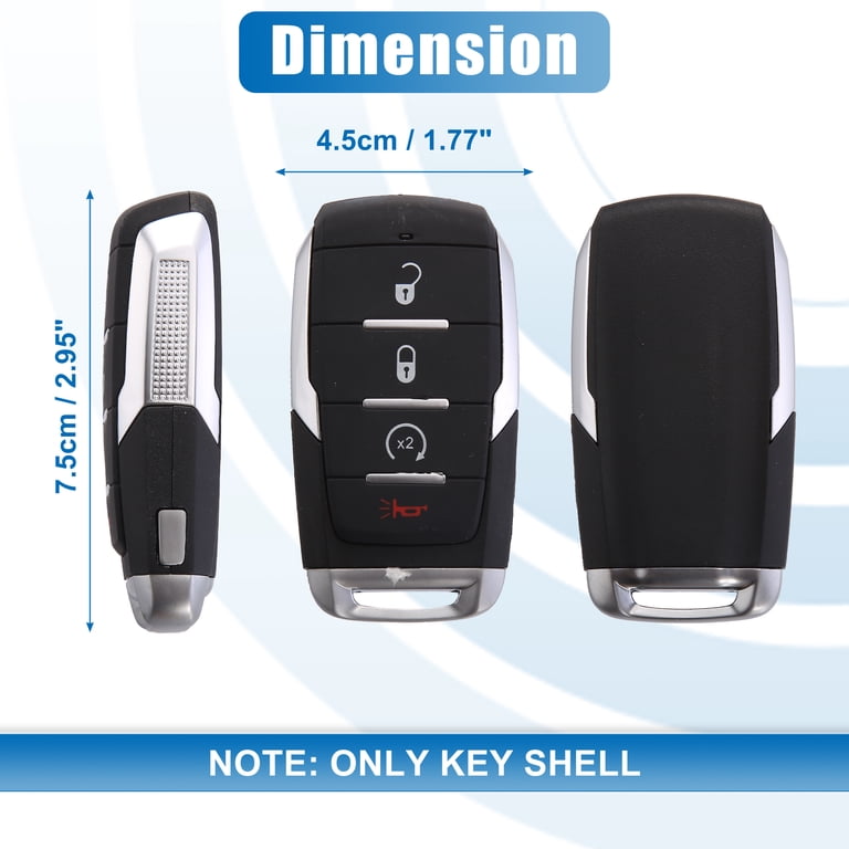 Key Fob Remote Shell Case & Pad Set For Lincoln Mercury CWTWB1U793 3 Button - Pack Of 2
