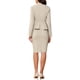 thumbnail image 3 of Conjuntos de trajes para mujeres INSPIRE CHIC, atuendos de negocios, blazer peplum sin cuello, falda lápiz formal, conjunto de 2 piezas XL color caqui gris, 3 of 6