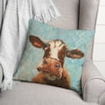 thumbnail image 3 of Creative Products Brown Painted Cow 18x18 Indoor / Outdoor Pillow, 3 of 3