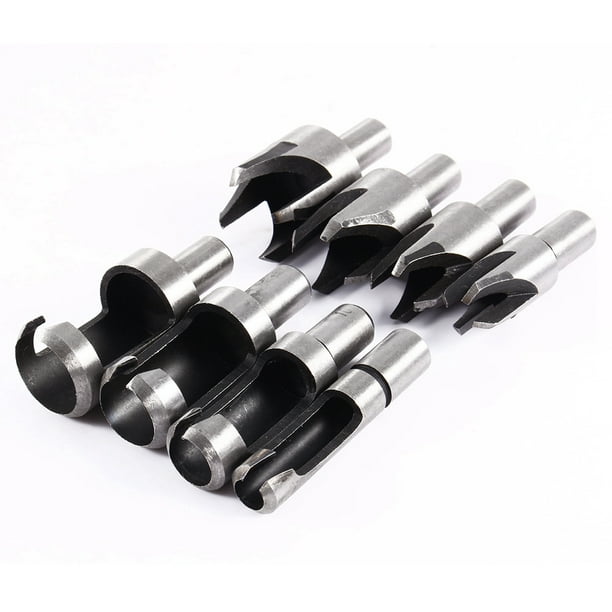 Taladros de corte de tapón de madera, 8 piezas, herramientas de hardware industriales de madera de chaflán, broca de corte de orificio de tapón de madera, tecnología de vanguardia Jadeshay A