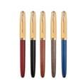 thumbnail image 2 of 1* Metal+Wood Fountain Pen Golden Clip Extra Fine(EF) Nib 0.38mm Business Writing, 2 of 10