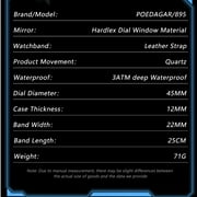 Poedagar Man Wristwatch Waterproof Luminous Date Week Watch For Men Quartz Sport Leather Mens Watch