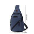 thumbnail image 3 of Bolso Bandolera de Tela Oxford con Múltiples Compartimentos con Cremallera, Correa Ajustable, Orificio para Auriculares, Ligero para Viajes y Exteriores 32x19x6cm Azul Grisáceo, 3 of 6
