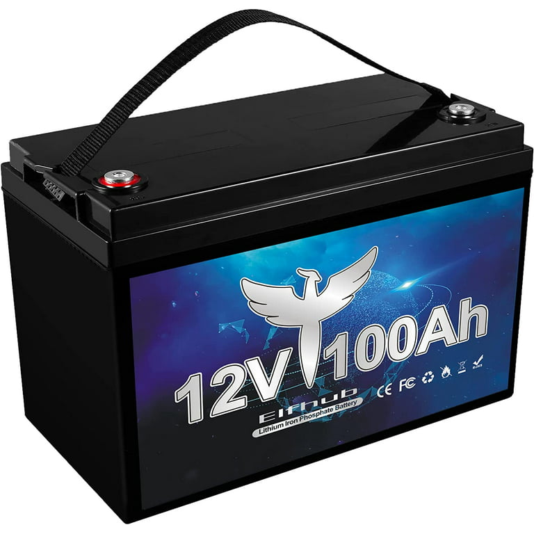 LiFePO4 Battery 12V 100Ah Up to 7000 Deep Cycle Lithium Iron Phosphate  autoBattery with BMS for Campers RV Solar Marine Energy Power Supply