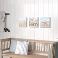 thumbnail image 4 of Seaside Scene Picture Canvas Print: Ocean Starfish on Beach Sand Artwork Painting for Wall Art for Bedroom (12" W x 12" H x 3 PCS,Multi-Sized), 4 of 6