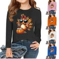 thumbnail image 5 of Fancifize Thanksgiving Shirt for Kids Crew Neck Long Sleeve T Shirt Casual Basic Tops Comfy Holiday Fall Winter Clothes for Girls Boys 3-15 Years, 5 of 5