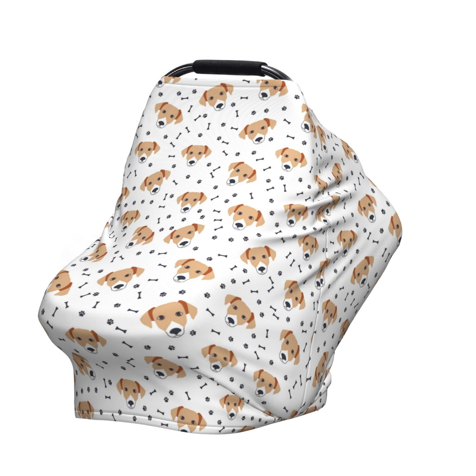 Fotbe Labrador Retriever Dog Pattern Car Seat Covers for Babies, Nursing Breastfeeding Cover Infant Carseat Canopy, Soft Stretchy Carrier Cover