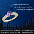 thumbnail image 2 of Gem Stone King 14K Yellow Gold Purple Amethyst and Lab Grown Diamond Engagement Ring for Women | 1.63 Cttw | Oval Checkerboard 7X5MM | Gemstone February Birthstone | Size 8, 2 of 6