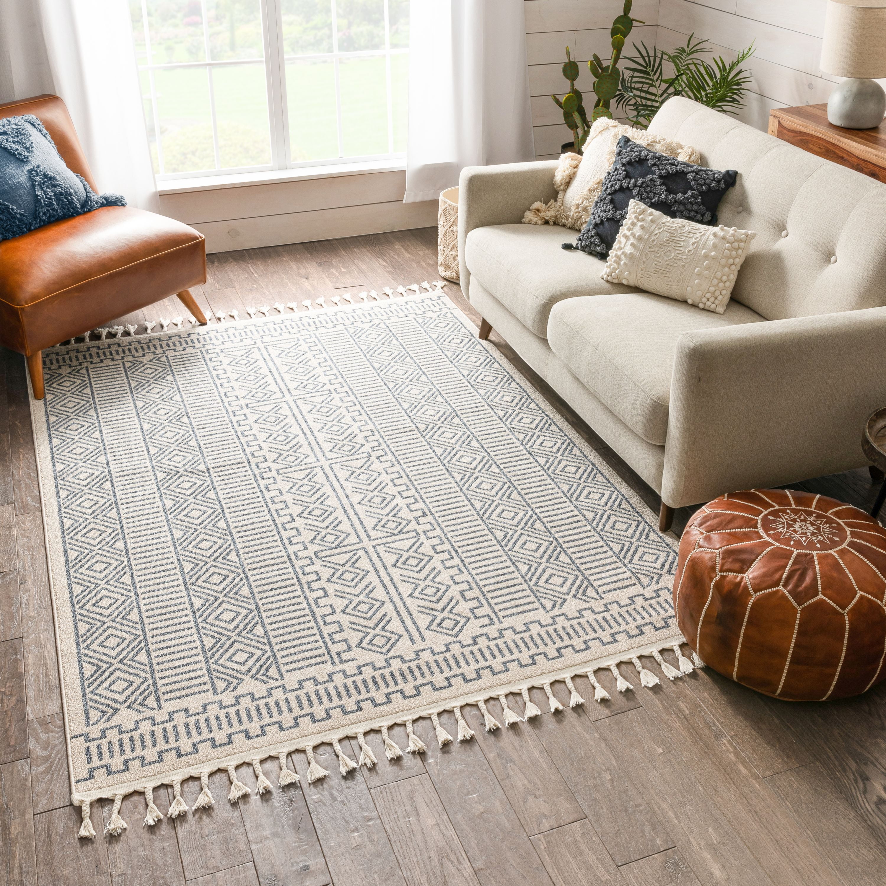 Well Woven Dinah Light Blue Tribal Geometric Area Rug