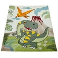thumbnail image 2 of Paco Home Kids Rug Jurrasic World with T-Rex Dinosaur - Green - 3'11" Round (4'Round), 2 of 5