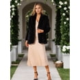 thumbnail image 2 of DARING DIVA Women's Faux Fur Coat Open Front Notch Lapel Jacket S Black, 2 of 8