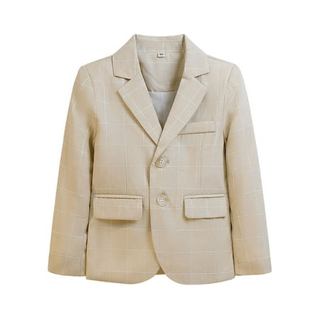 SGMVNU Boys Blazer Suit Jackets Casual Long Sleeve Open Front Kids Wedding Formal Suits Jacket Boy School Uniform Tuxedo Outfit Size 14-15 Years z929D-H