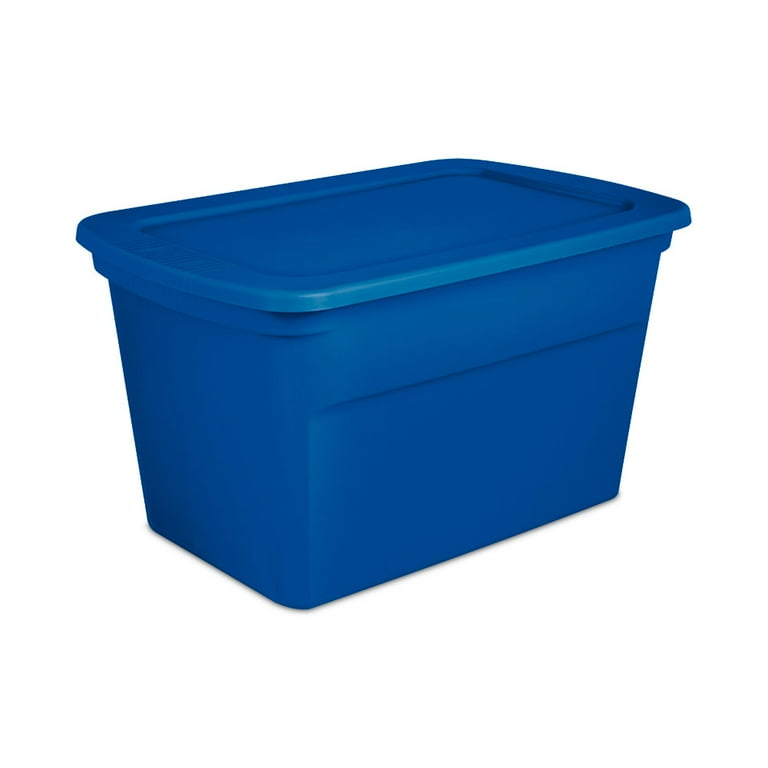 Sterilite Stackable 6 Qt Storage Box Container, Clear, Marine Blue Lid –  Tuesday Morning