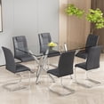 thumbnail image 3 of 6pcs Modern Dining Chairs with Faux Leather Padded Seat,Kitchen Dining Chairs,Living Room Chairs with High Back Padded Seat,Dining Room Side Chairs with Metal Legs, 3 of 9