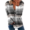 thumbnail image 2 of Sevevn Womens Tops Fall Long Sleeve Loose Pullover Shirt Dressy Casual Ladies Striped Crewneck Sweatshirts Womens Zip Up Hoodies Zipper Hoodies For Women Women's Fashion Hoodies Womens Hoodies, 2 of 5