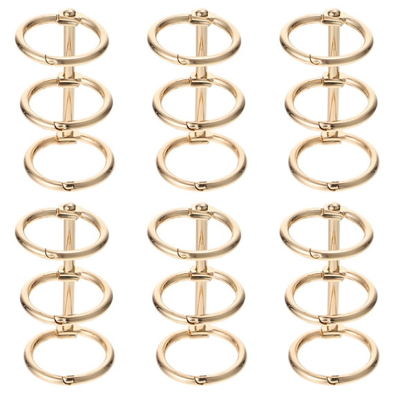 6pcs Flexible Book Rings DIY Blinder Rings Scrapbook Binder Rings (Golden)