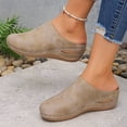 thumbnail image 2 of Clogs for Women with Rubber Sole And Distressed Faux Upper, Mule Slippers, 1 Pc, 2 of 8