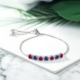 thumbnail image 3 of Gem Stone King 2.65 Ct Red Created Ruby Blue Created Sapphire 925 Sterling Silver Tennis Bracelet for Women, 3 of 3