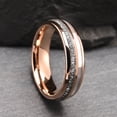 thumbnail image 2 of Spherical Tungsten Steel Rose Gold Ring with Natural White Shell Couple Ring, 2 of 4