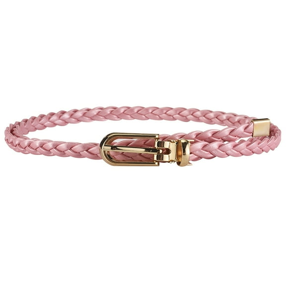 Braided Belt Women Pin Buckle Casual Thin Belt Waist Rope Decorative Dress Shirt Small Belt