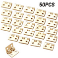 thumbnail image 5 of 50pcs Mini Brass Hinge for Small Craft Door Box Accessories Gold 8*10mm, 5 of 11