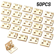 50pcs Mini Brass Hinge for Small Craft Door Box Accessories Gold 8*10mm