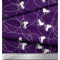 thumbnail image 3 of Soimoi Purple Cotton Poplin Fabric Ice Skates Travel Print Fabric by Yard 42 Inch Wide, 3 of 3