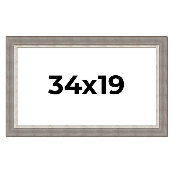 34x19 Frame Grey Real Wood Picture Frame Width 2.75 Inches | Interior Frame Depth 0.5 Inches |