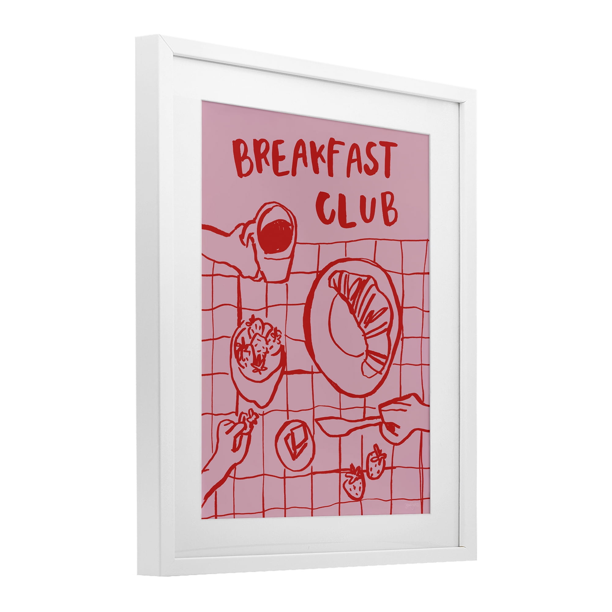 Stupell Industries Breakfast Club Doodles White Framed Print Under Glass, design by Jenaya Jackson