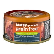 (24 Pack) Iams Purrfect Grain-Free Saucy Wild Tuna & Salmon Wet Cat Food, 2.47 oz. Can