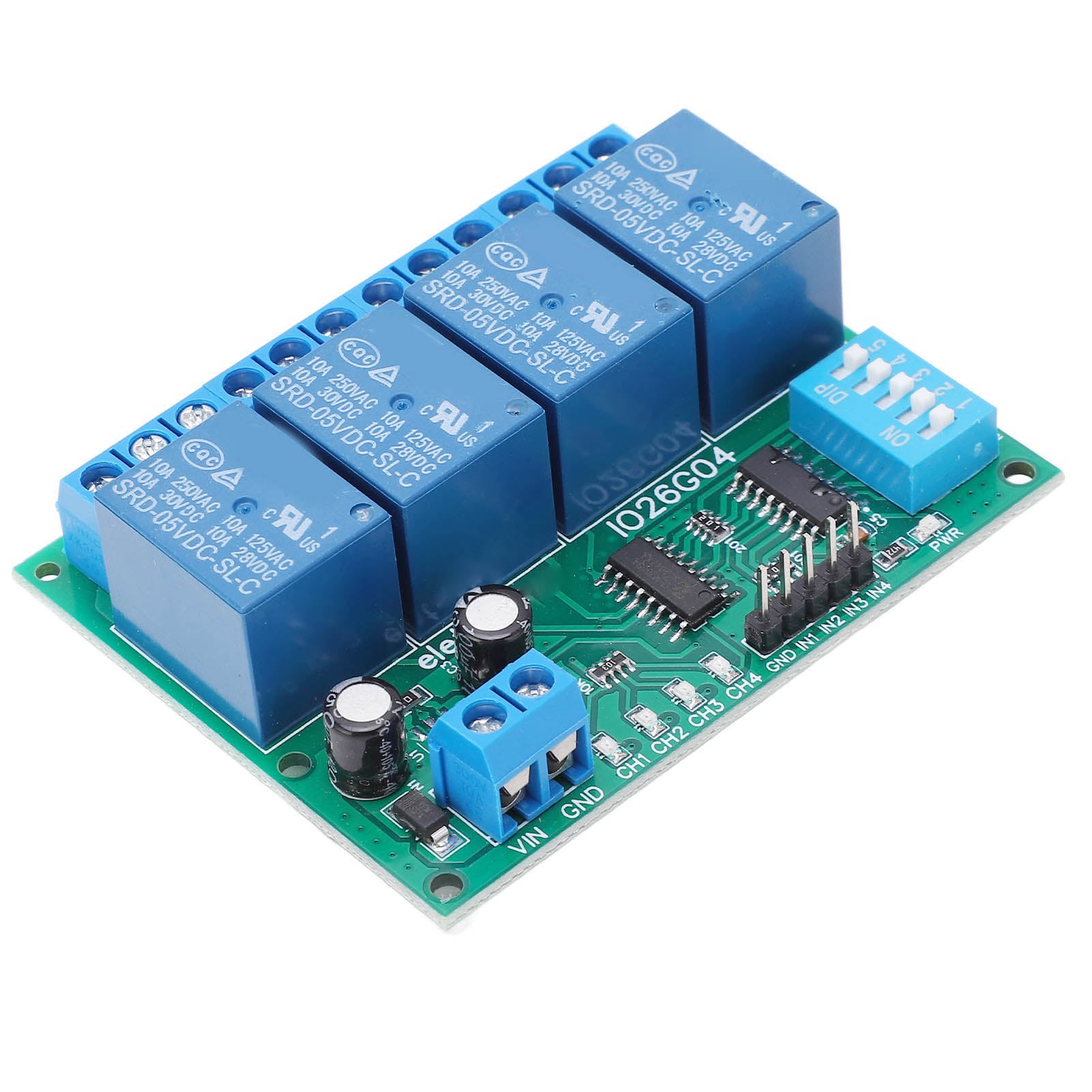 Relay Module, Durable 4 Channel DC 5V Delay Board For Audio Amplifiers