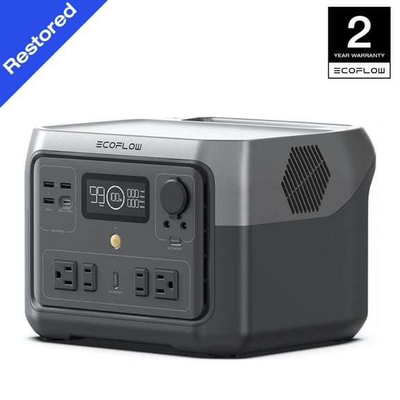Restored EF EcoFlow RIVER 2 Max Lite Portable Power Station with 500Wh LFP Battery, 1000W Solar Input for Outdoor Adventures and Home Backup Power, Certified (Refurbished)