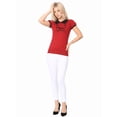 thumbnail image 6 of YEMAK Women's Meow Cat Contrast Collar Short Sleeve Pullover Sweater MK3591MEOW-RED/BLACK-S, 6 of 6