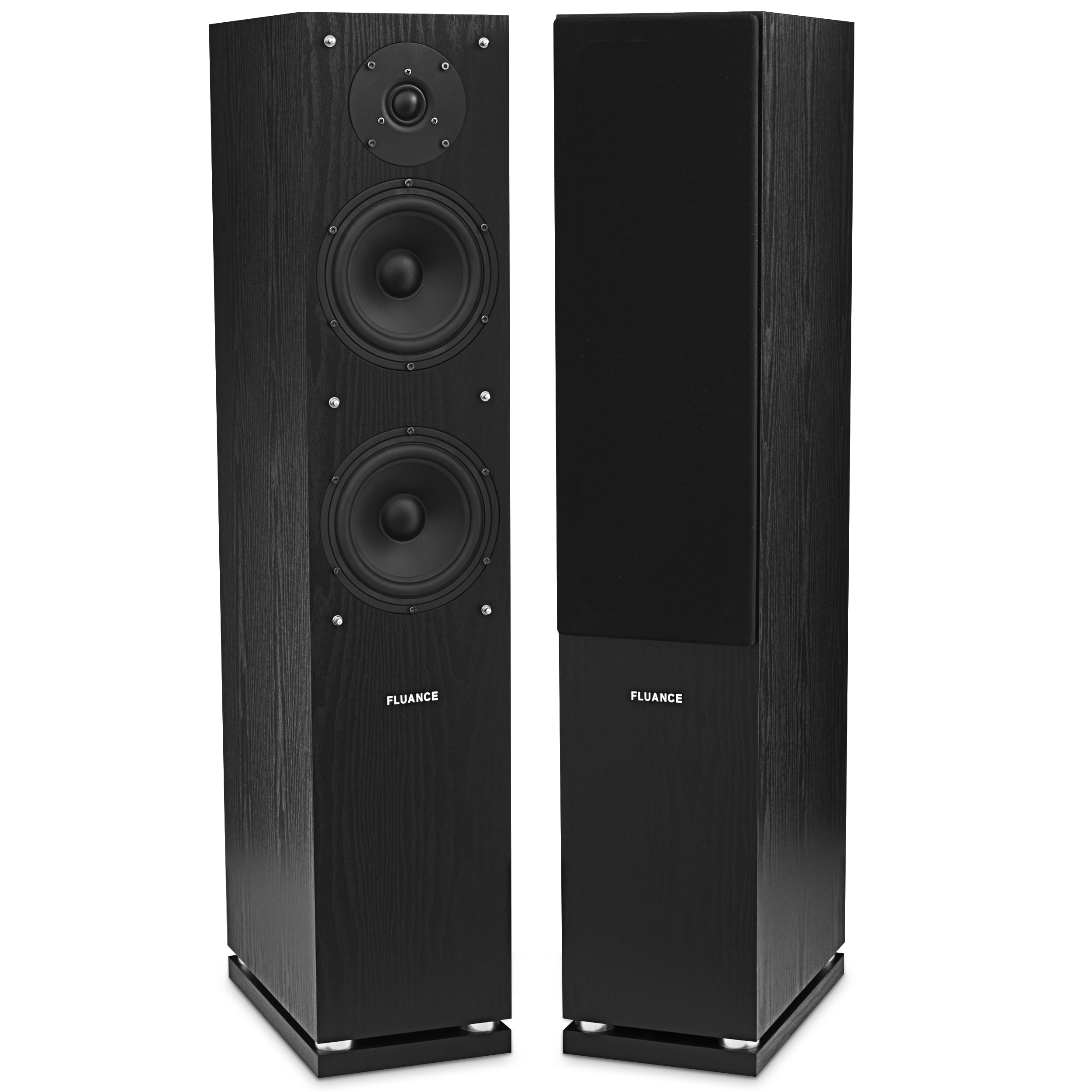 Rear Surround Speakers HF51BC Center Fluance Signature Series Compact Surround Sound Home Theater 5.1 Channel Speaker System Including Two-Way Bookshelf and DB12 Subwoofer Black Ash