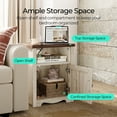 thumbnail image 5 of Linsy Home Nightstand for Bedroom with Charging Station, Farmhouse End Tables for Living Room with Drawer, Beige, 5 of 7