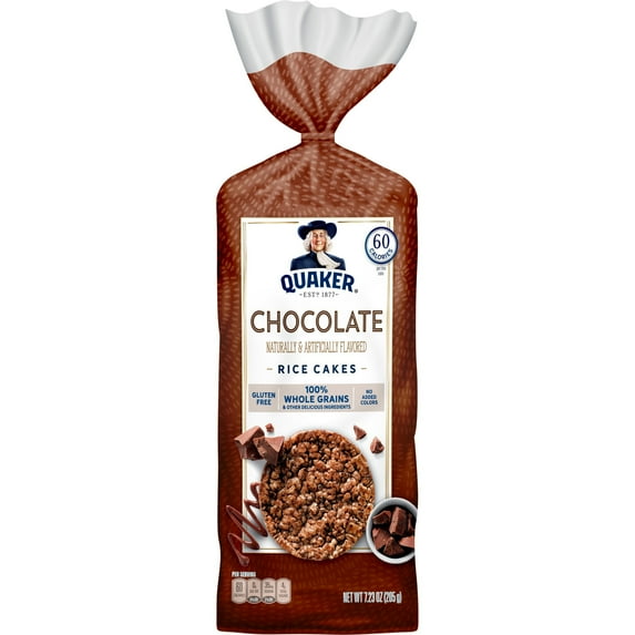 Quaker Rice Cakes – Whole Grain Chocolate, Gluten Free, 7.23 oz-4pk, With Olive Green Bowl By ValueNest