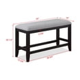thumbnail image 5 of Xukmct Fabric Upholstered Padded Seat Wood Frame Counter Height Dining Bench, 5 of 5