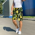 thumbnail image 7 of Kdxio Lemon Fruits Flowers Leaves Print Mens Sleep Shorts Bottoms Soft Comfy Pajama Wear Pants with Drawstring Pockets, 7 of 7