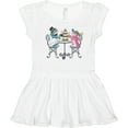 thumbnail image 3 of Inktastic Colorful French Poodles with Tea Girls Toddler Dress, 3 of 5