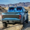 thumbnail image 6 of One Way Vision for Truck Suv Pickup Blue Flaming Skull 3D Rear Windshield Decal Sticker Decor Rear Window Glass Poster, 6 of 8