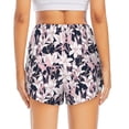 thumbnail image 4 of Goofa Lilies Flowers Printed Women 2 in 1 Running Shorts,Quick Dry Athletic Workout Shorts,High Waisted Athletic Shorts with Liner Pockets-XX-Large, 4 of 9