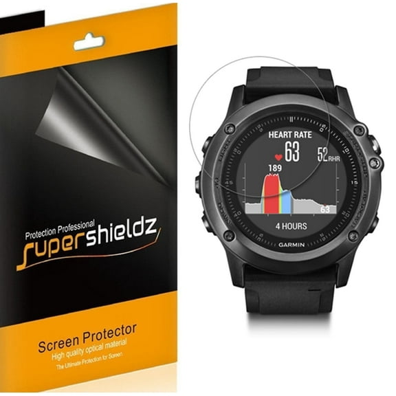 [6-Pack] Supershieldz for Garmin Fenix 3 HR Screen Protector, [Full Screen Coverage] Anti-Bubble High Definition (HD) Clear Shield
