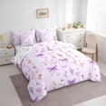 thumbnail image 2 of Erosebridal Dreamy Purple Bow Bedding Comforter Set 7pcs for Kid, Cartoon Floral King Bedding Sets, 2 of 7