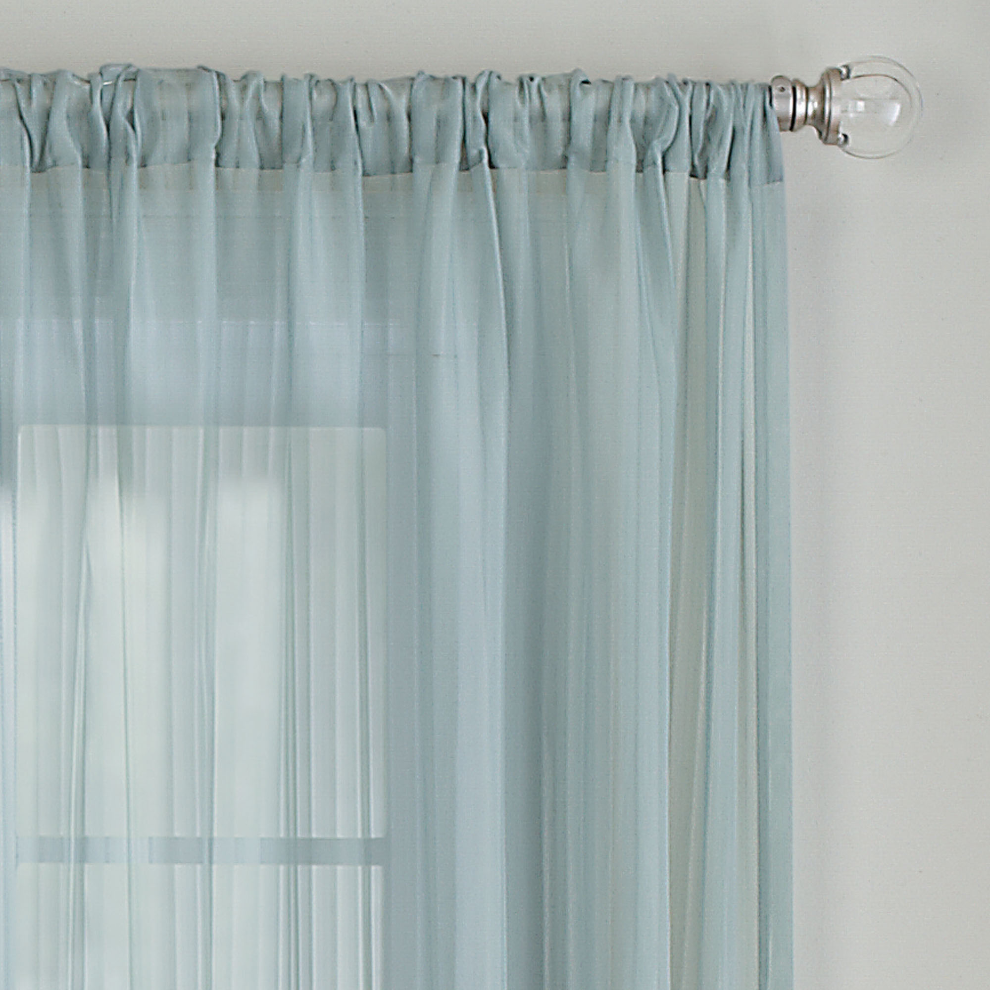 Better Homes & Gardens Vertical Stripe Rod Pocket Sheer Curtain Panel, 52" x 84", Green - image 4 of 5