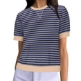 thumbnail image 1 of FcBaudy Hauts pour Femmes, Chemises pour Femmes, Chemisiers et Chemises à Manches Courtes à Col Rond Mode Blouse Décontractée Confortable à Imprimé à Col Rond à Manches Courtes Haut Blouse T-Shirt Femme Blouse, 1 of 4