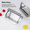 thumbnail image 3 of Presse à Burger, Fond Plat Antiadhésif, Écrase-Viande Rond, Plaque de Cuisson en Acier Inoxydable pour Bacon, Dessus de Gril pour Cuisine et Grillades Extérieures, 3 of 8