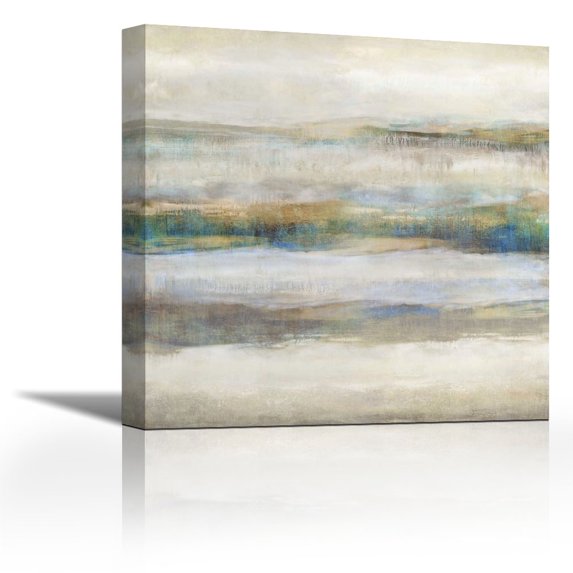 Linear Motion Aqua - Contemporary Fine Art Giclee on Canvas Gallery Wrap - wall d?cor - Art painting - 27 x 27 Inch - Ready to Hang